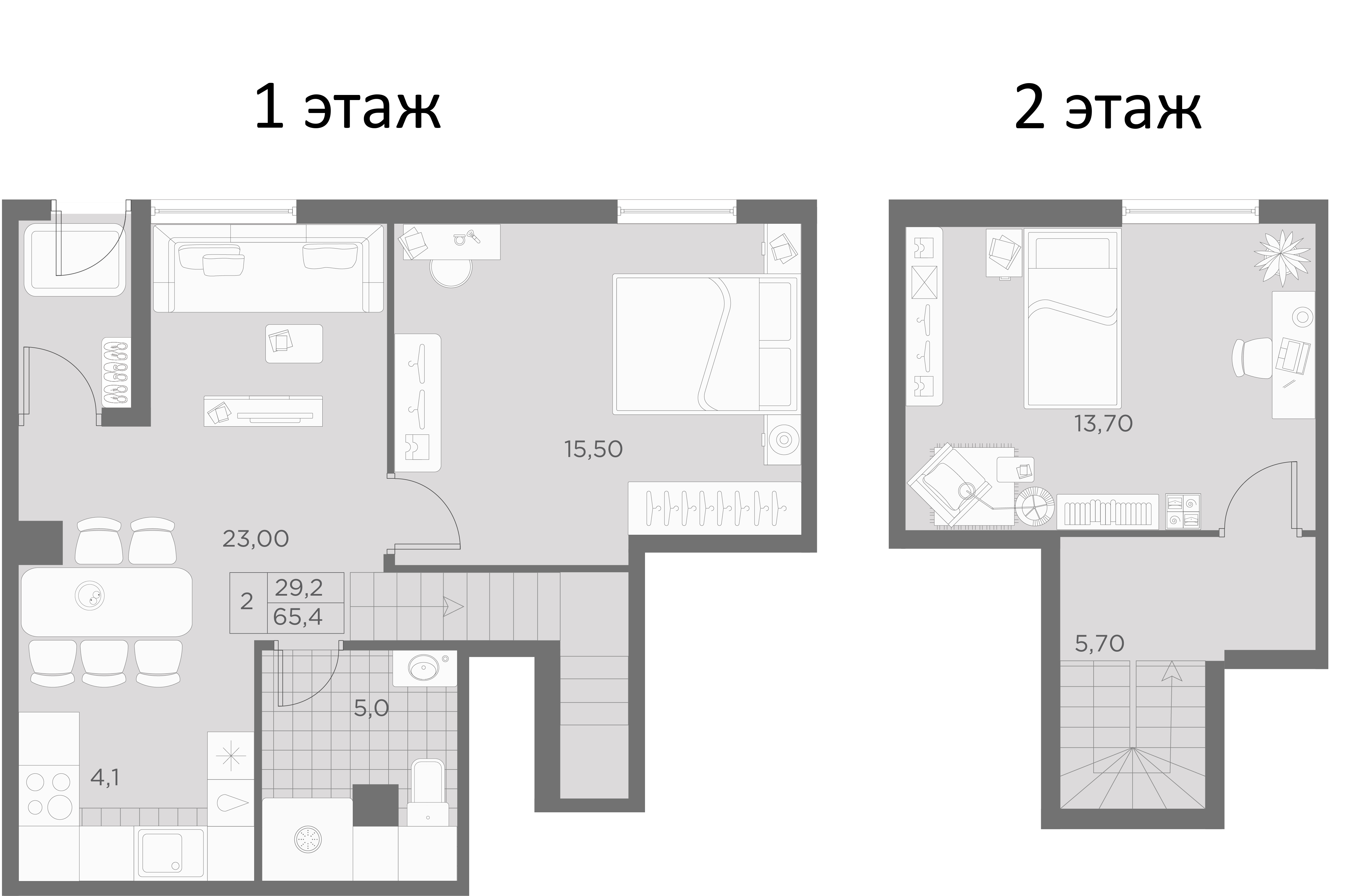 2-комнатная квартира 65.4 м², 2/7 эт., ЖК «Маленькая Франция»